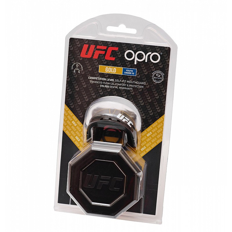 Капа OPRO Junior Gold UFC Hologram Black Metal/Gold фото товара