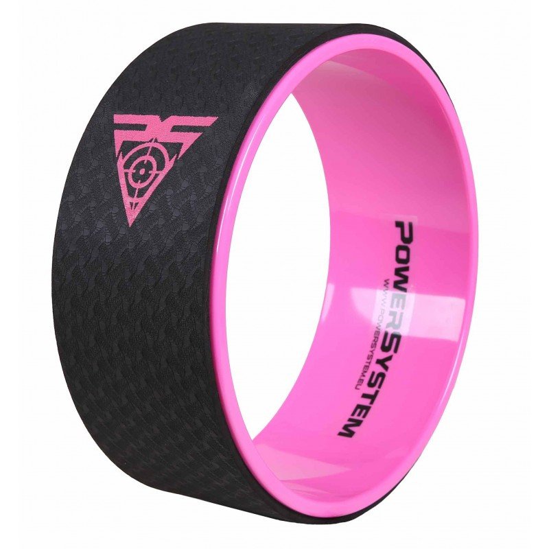 Йога колесо для фитнеса и аэробики Power System Yoga Wheel Pro PS-4085 Black/Pink фото товару