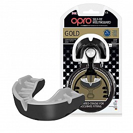 Капа OPRO Gold Series Black/Pearl