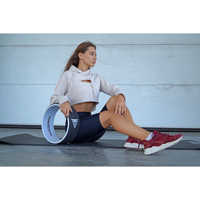 Йога колесо для фитнеса и аэробики Power System Yoga Wheel Pro PS-4085 Black/White фото товару