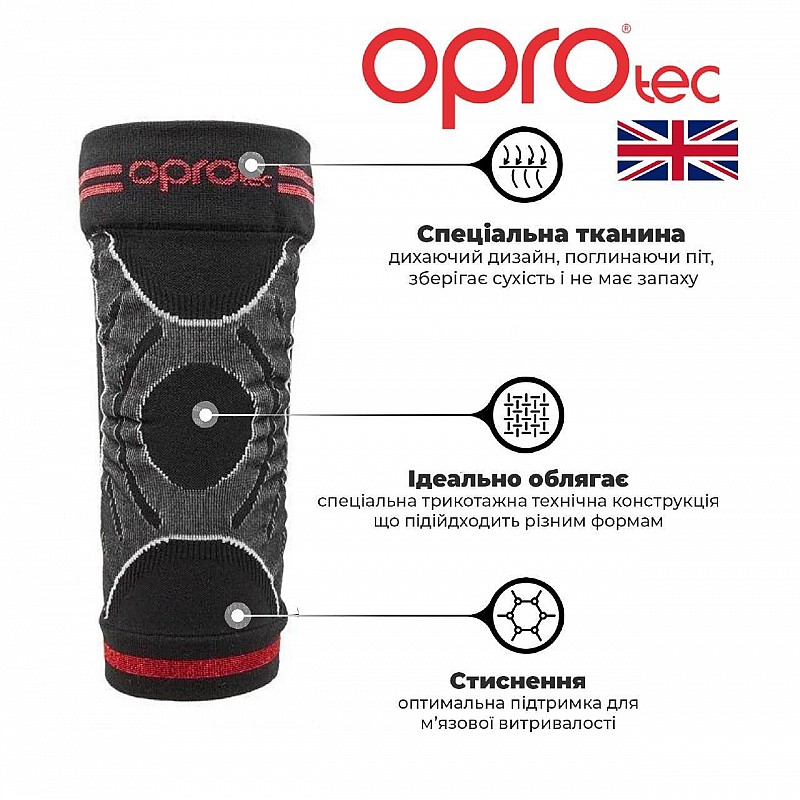 Наколенник спортивный OPROtec Knee Sleeve TEC5736-MD Черный M фото товара