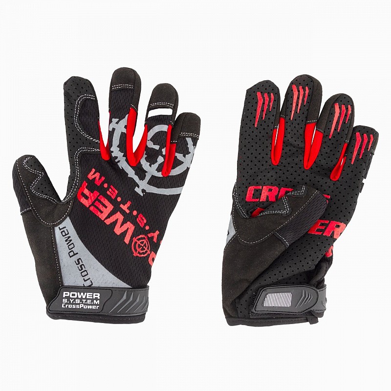 Перчатки для кроссфит с длинным пальцем Power System Cross Power PS-2860 XL Black/Red фото товару