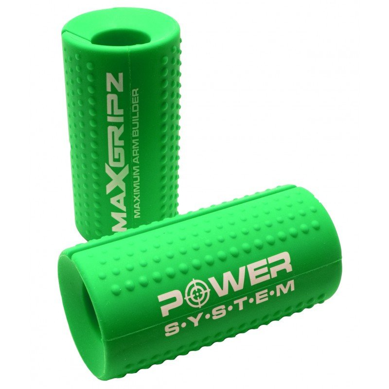 Расширители грифа Power System Max Gripz PS-4056 M 10*5 см Green (расширитель хвата) 2шт. фото товару