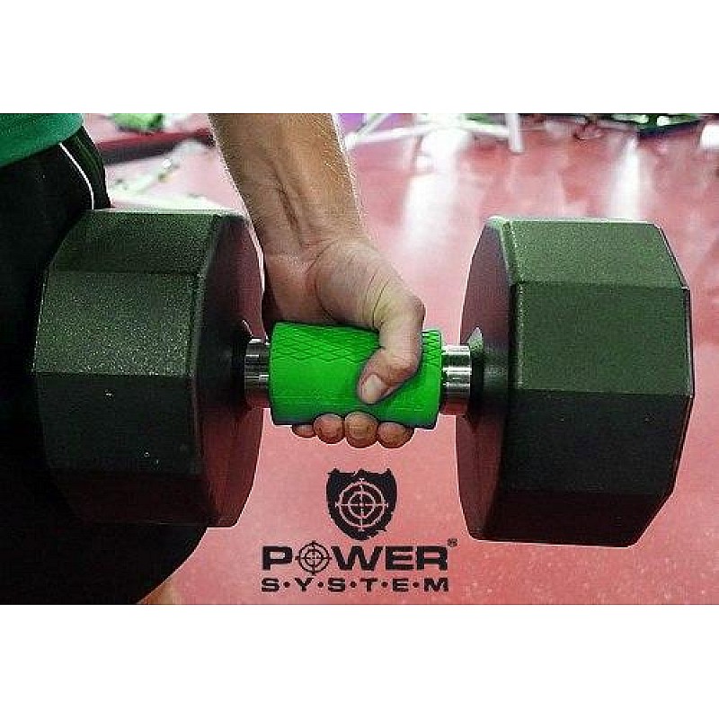 Расширители грифа Power System Max Gripz PS-4056 M 10*5 см Green (расширитель хвата) 2шт. фото товару