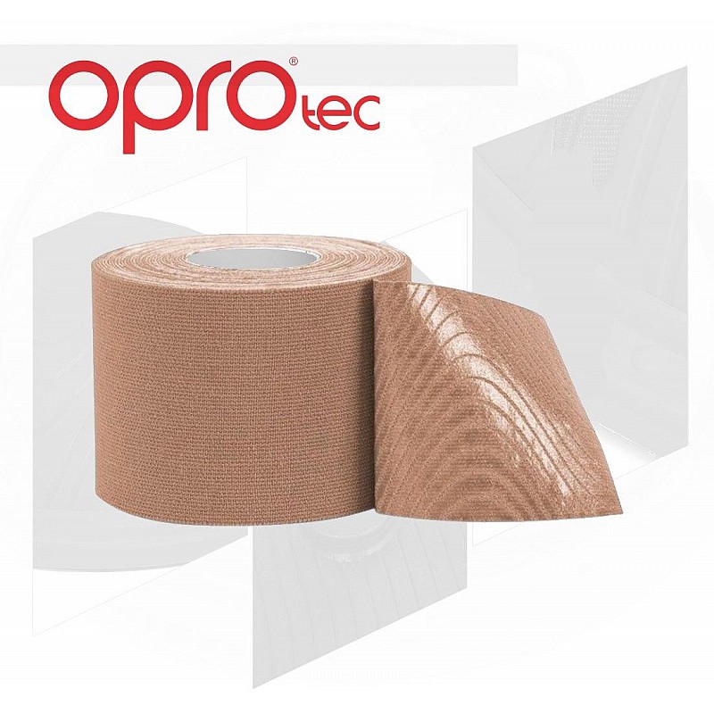 Кинезиологический тейп OPROtec Kinesiology Tape TEC57544 бежевый 5cм*5м фото товара