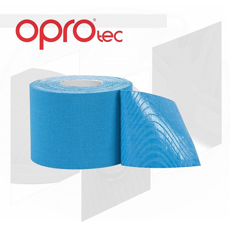 Кинезиологический тейп OPROtec Kinesiology Tape TEC57542 синий 5cм*5м фото товара