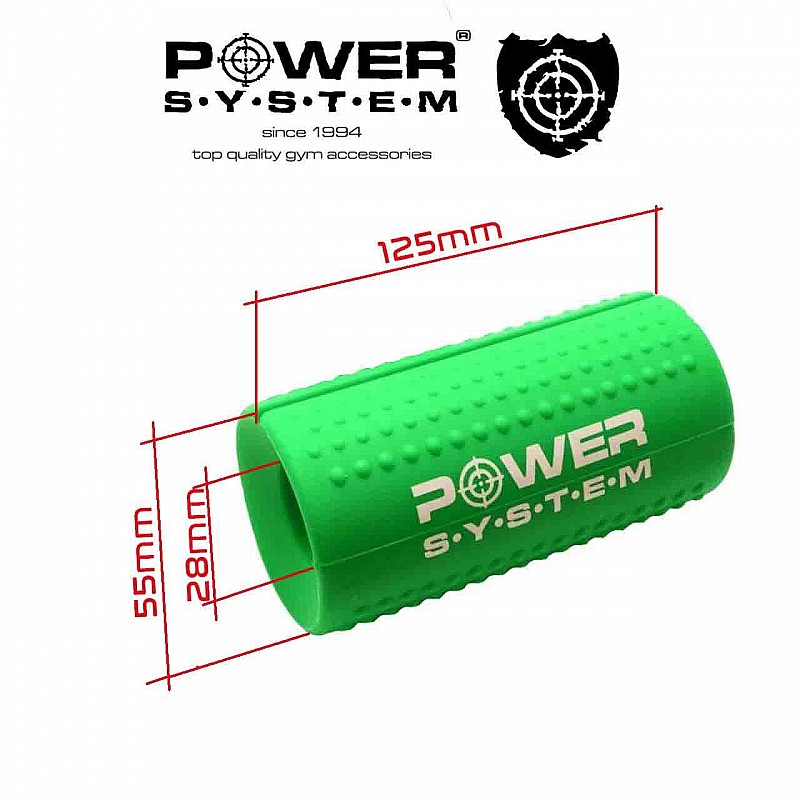 Расширители грифа Power System Max Gripz PS-4056 M 10*5 см Green (расширитель хвата) 2шт. фото товару