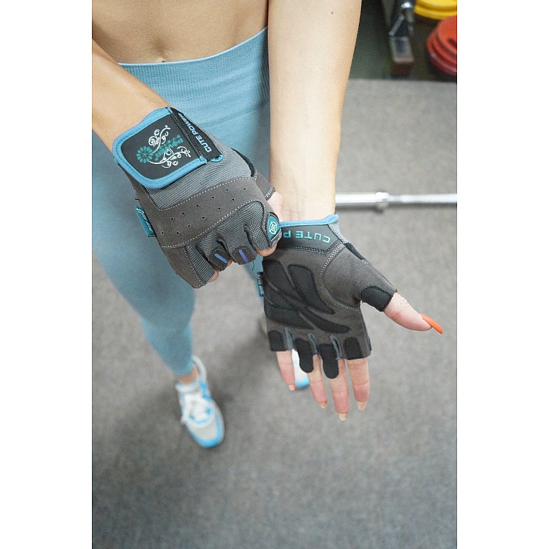 Перчатки для фитнеса и тяжелой атлетики Power System Cute Power PS-2560 женские L Blue фото товару