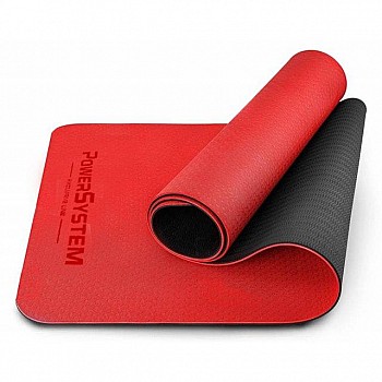 Коврик для йоги и фитнеса POWER SYSTEM YOGA MAT PREMIUM PS-4060 Red