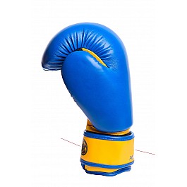 Боксерські рукавиці PowerPlay 3004 JR Синьо-Жовті 6 унцій