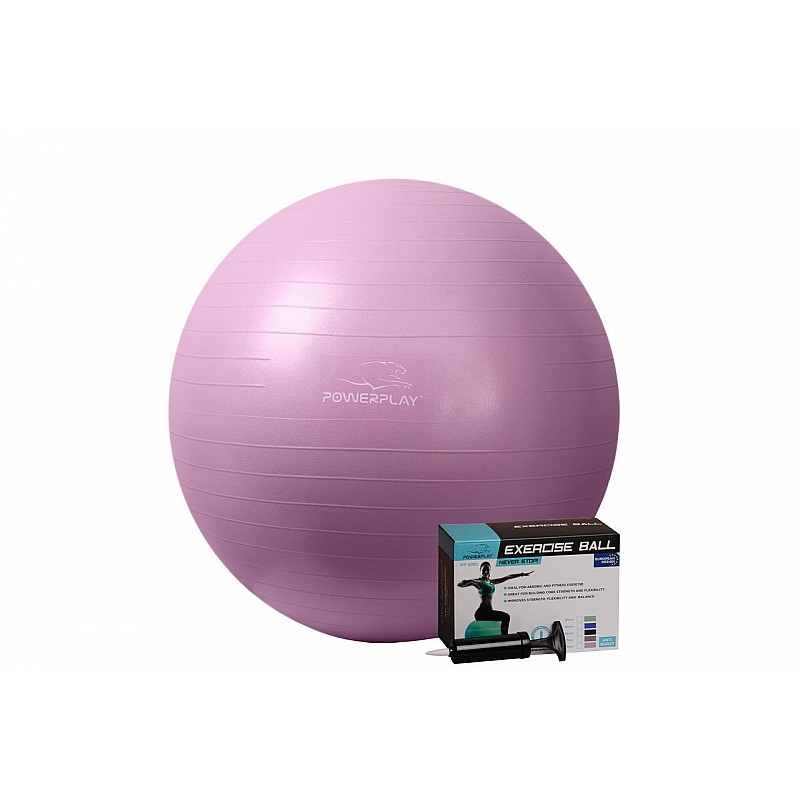 Мяч для фітнесу PowerPlay 4001 75см Фіолетовий + насос фото товара