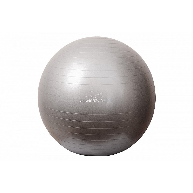 Мяч для фітнесу PowerPlay 4001 75см Срібний + насос фото товара