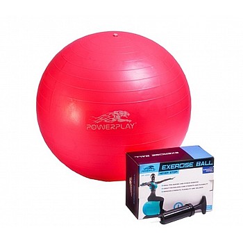 М'яч для фітнесу PowerPlay 4001 55см Розовий + насос