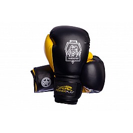 Боксерські рукавиці PowerPlay 3002 Чорно-Жовті 12 унцій