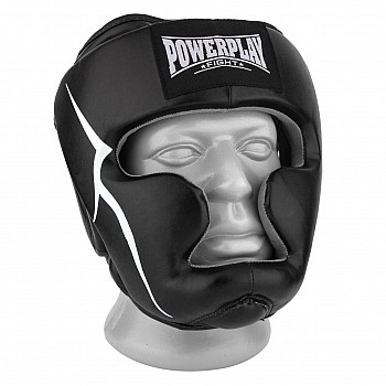 Боксерський шолом тренувальний PowerPlay 3066 PU + Amara Чорний M