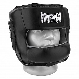 Боксерський шолом тренувальний PowerPlay 3067 з бампером PU + Amara Чорний M