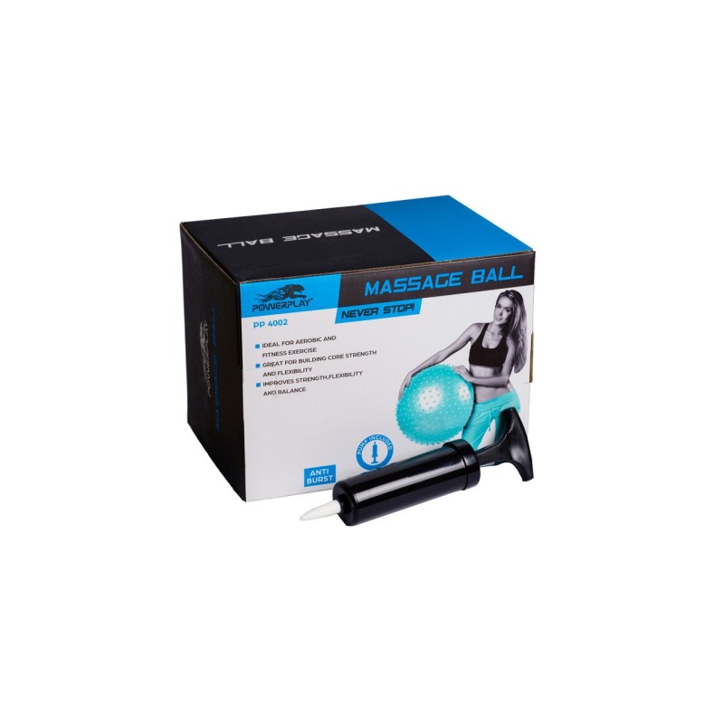 Мяч-масажер для фітнесу PowerPlay 4002 65см Салатовий + насос фото товару