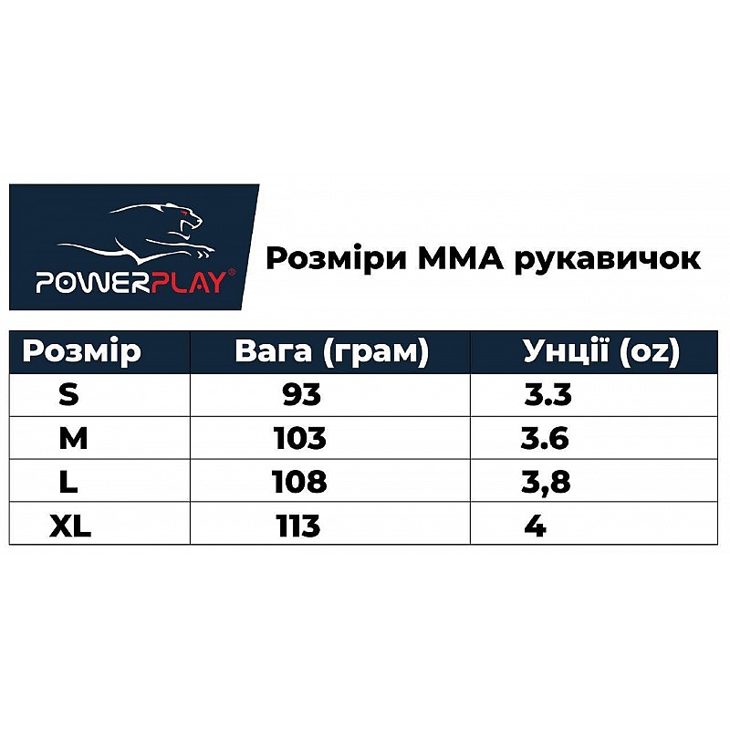 Рукавички для MMA PowerPlay 3058 Чорно-Червоні L фото товару