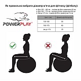Мяч-масажер для фітнесу PowerPlay 4002 65см Зелений + насос фото товара