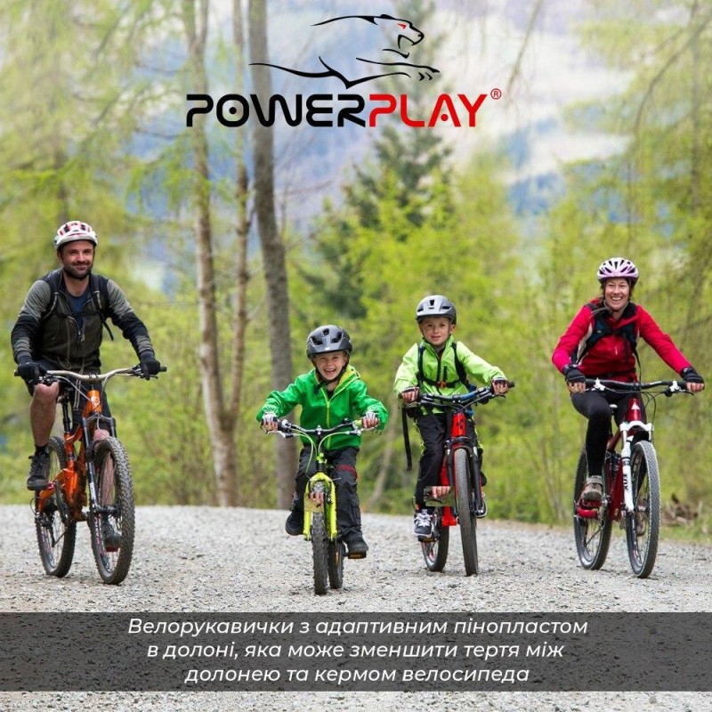 Велорукавички PowerPlay 5029 B Чорно-Зелені XL фото товару