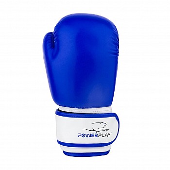 Боксерские перчатки PowerPlay 3004 JR Сине-белые 6 унций