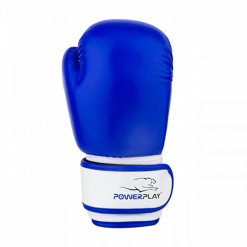 Боксерські рукавиці PowerPlay 3004 JR Синьо-білі 6 унцій фото товару