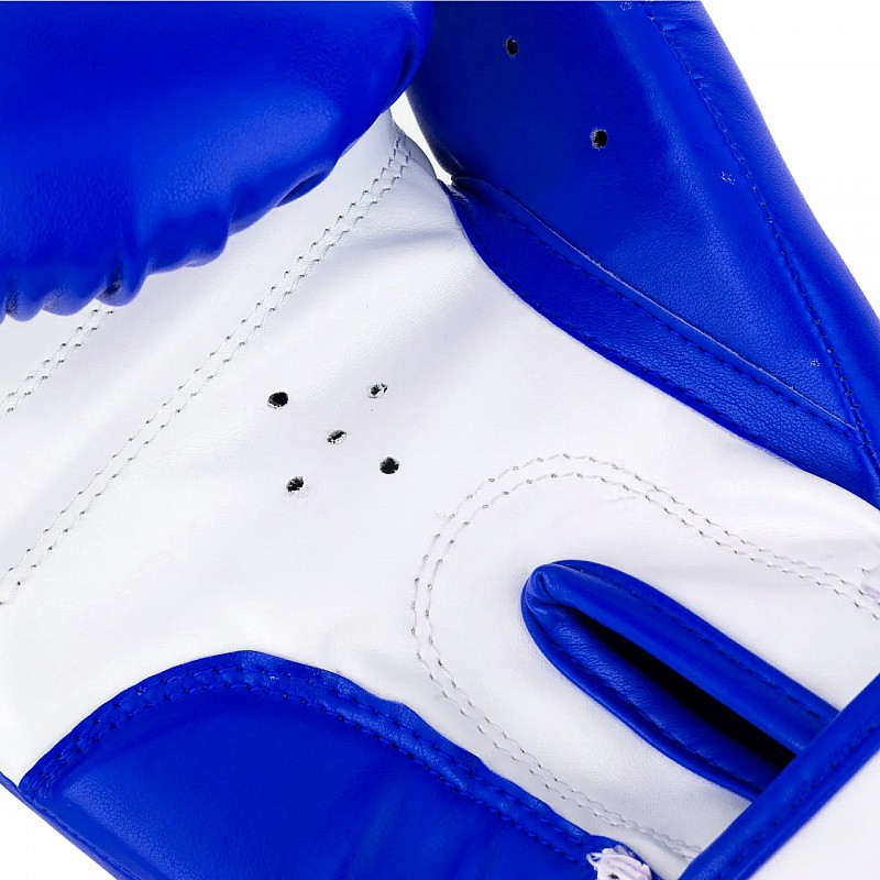Боксерські рукавиці PowerPlay 3004 JR Синьо-білі 6 унцій фото товару