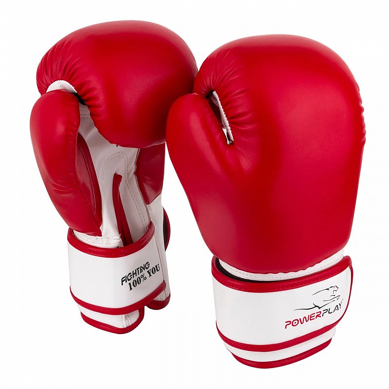 Боксерські рукавиці PowerPlay 3004 JR Червоно-Білі 8 унцій фото товару