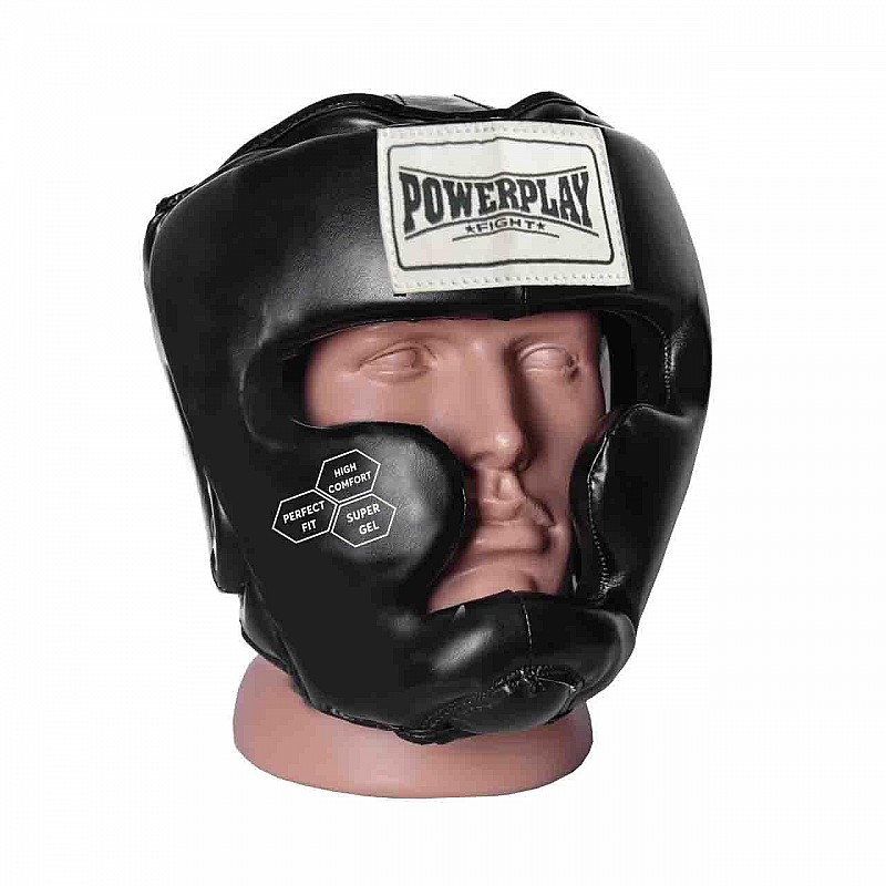 Боксерський шолом тренувальний PowerPlay 3043 Чорний M фото товара