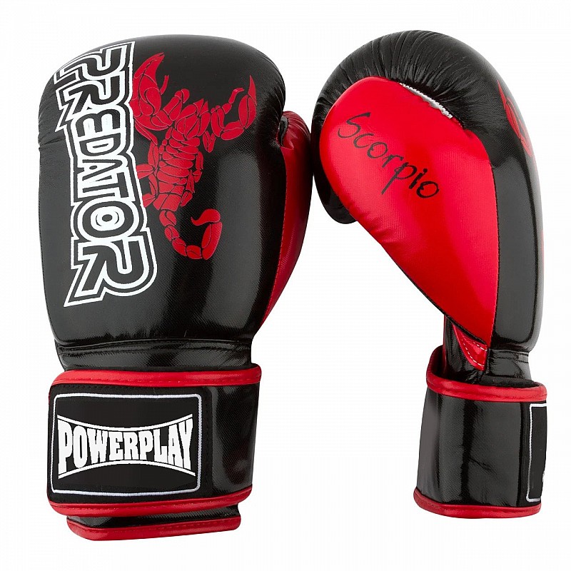Боксерські рукавиці PowerPlay 3007 Чорні карбон 14 унцій фото товара