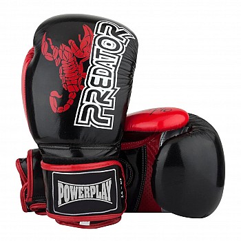 Боксерські рукавиці PowerPlay 3007 Чорні карбон 14 унцій