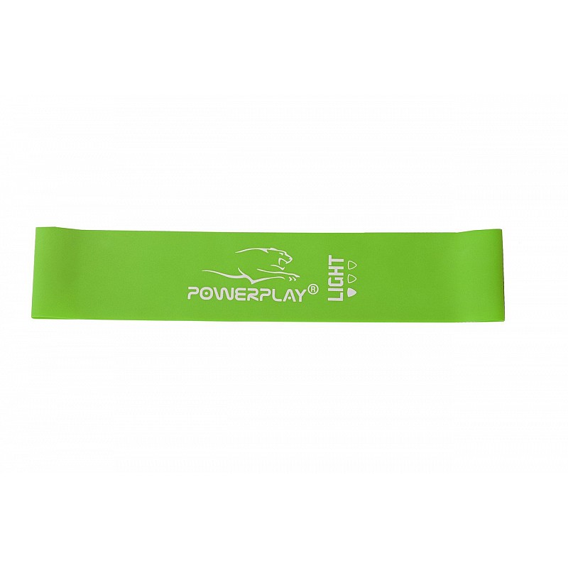 Фітнес резинка PowerPlay 4114  Medium\ light Зелена (500*50*0,8мм.) -супротив 5,5кг фото товару