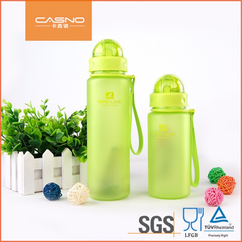 Пляшка для води CASNO 400 мл MX-5028 More Love Зелена з соломинкою фото товара