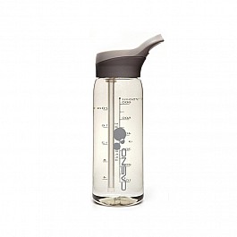 Пляшка для води CASNO 750 мл KXN-1207 Сіра з соломинкою