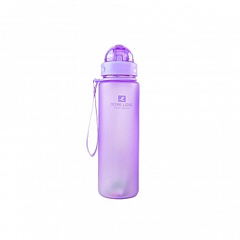 Пляшка для води CASNO 400 мл MX-5028 More Love Фіолетова з соломинкою