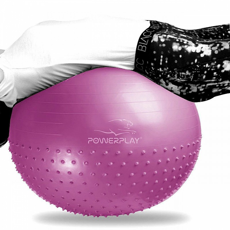 Мяч для фитнесу PowerPlay 4003 75см Бузковий фото товару