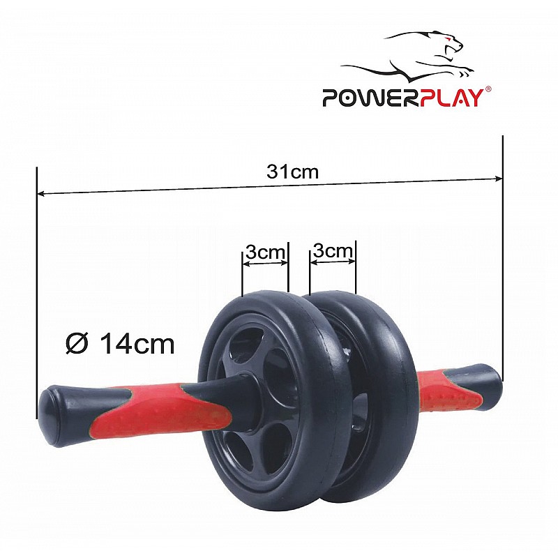 Колесо для пресу подвійне PowerPlay 4327 Чорно-червоне фото товара