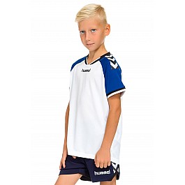 Футболка детская Hummel STAY AUTHENTIC POLY JERSEY бело-синяя
