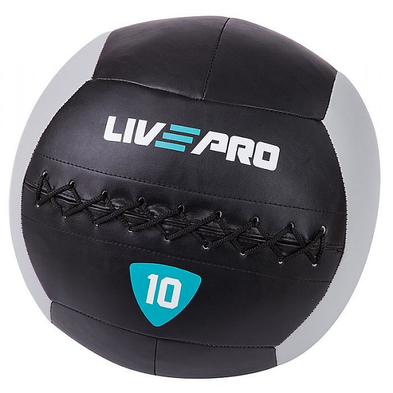 Мяч для кроcсфіта LivePro WALL BALL чорний / сірий 10 кг фото товару