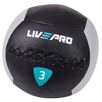 Мяч для кроcсфита LivePro WALL BALL черный/серый