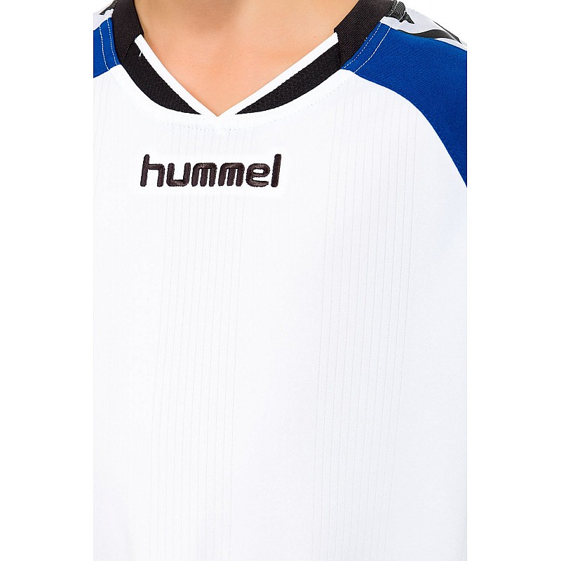 Футболка детская Hummel STAY AUTHENTIC POLY JERSEY бело-синяя фото товара