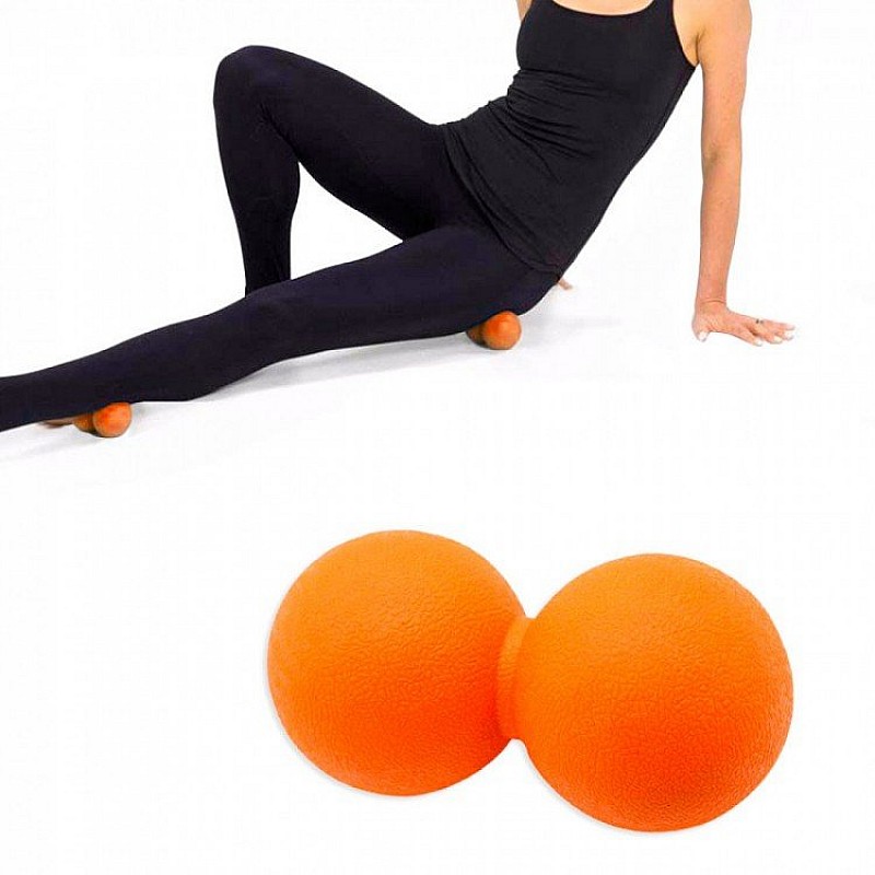 Мячик двойной для массажа  LivePro THERAPY MASSAGE PEANUT BALL оранжевый фото товара