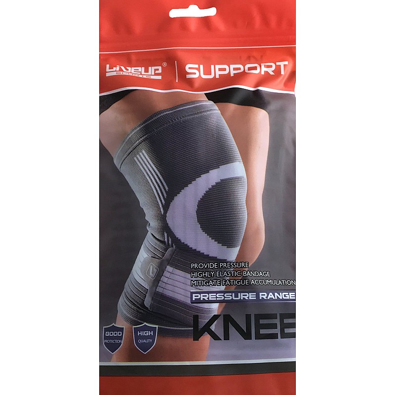 Фиксатор колена LiveUP KNEE SUPPORT серый/белый S фото товара