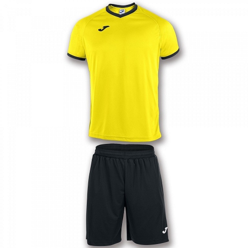Комплект футбольной формы Joma ACADEMY жёлто-чёрный футболка и шорты фото товара