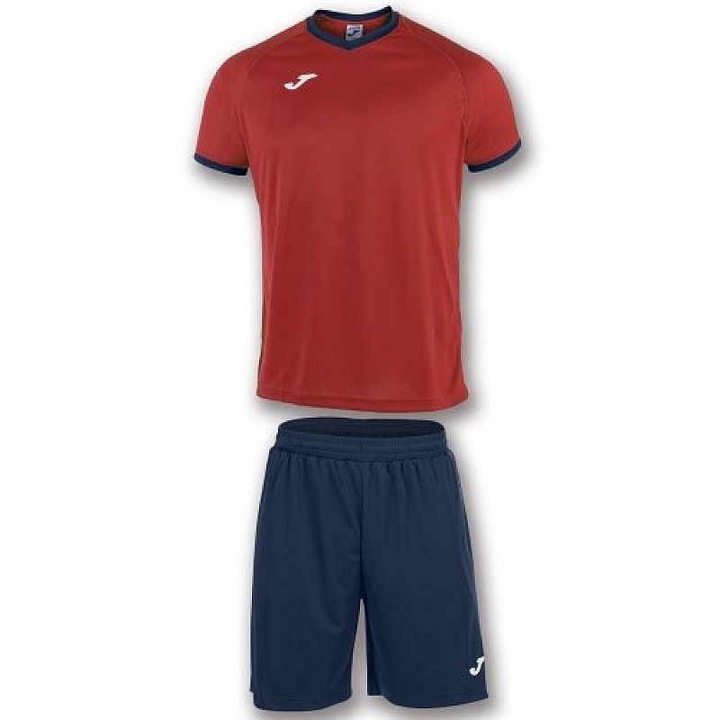 Комплект футбольной формы Joma ACADEMY красно-тёмно-синий футболка и шорты XS фото товара