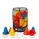 Набор конусов для тренировок SECO® 8 см 4 цвета (40 штук) фото товара