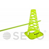 Тренувальний конус SECO® з отворами 23 см колір зелений неон фото товару