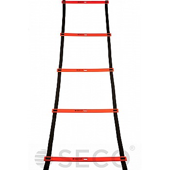 Тренировочная лестница координационная для бега SECO® 12 ступеней 6 м оранжевого цвета