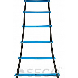 Тренировочная лестница координационная для бега SECO® 12 ступеней 6 м синего цвета