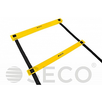 Тренировочная лестница координационная для бега SECO® 8 ступеней 4 м желтого цвета